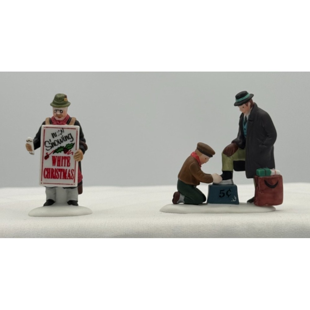 Dept 56 "All Around The Town" Set of 2 Hand Painted Porcelain Accessories 5545-0